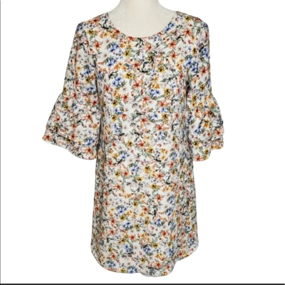 zara retro floral mini Ruffle dress organic Mlll main image 1